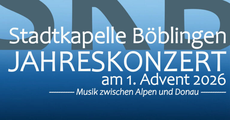 Jahreskonzert der Stadtkapelle Böblingen am 29. November – Eintritt frei